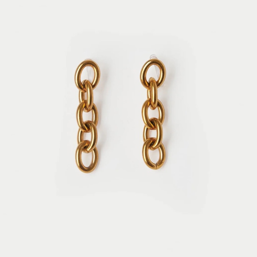 Gia Gold Chain Clip-on Drop Earrings
